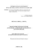 Sistem Suport Inteligent pentru accelerarea achizițiilor matematice la elevii de gimnaziu: Rezumatul tezei de doctorat în Științe ale educației